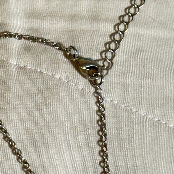 Silver Tone & Sodalite Stone/Crystal Point Pendant w/Cap & Chain Lobster Clasp - Picture 7 of 15